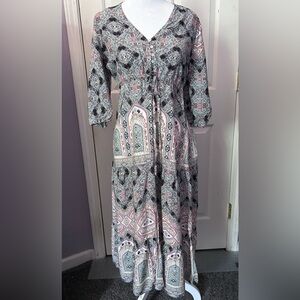 Women’s Shein Multi Colored Tiered Maxi Dress Size Small